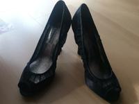 Buffalo 107-1930 P schwarze Peeptoes Satin mit Netz ungetragen Baden-Württemberg - Reutlingen Vorschau