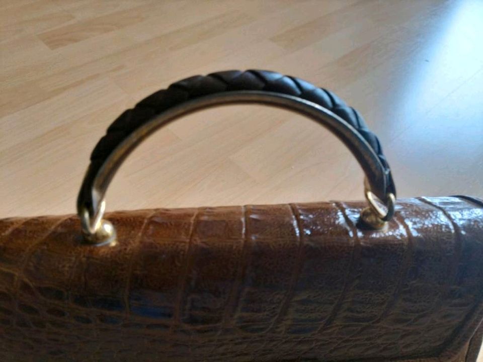 Vintage Tasche Kroko - Optik in Hürth