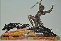 Große Art Deco * Figurengruppe Metall / Bronze? * Limousin * 80cm Stuttgart - Stuttgart-West Vorschau