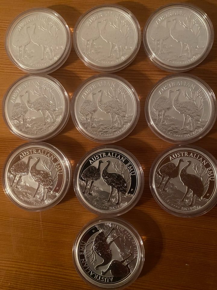 10 Silbermünzen Emu 1 Oz in Markt Indersdorf