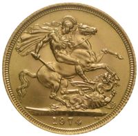 1 Pfund Sovereign Goldmünze Großbritannien: 1974 Bayern - Regensburg Vorschau