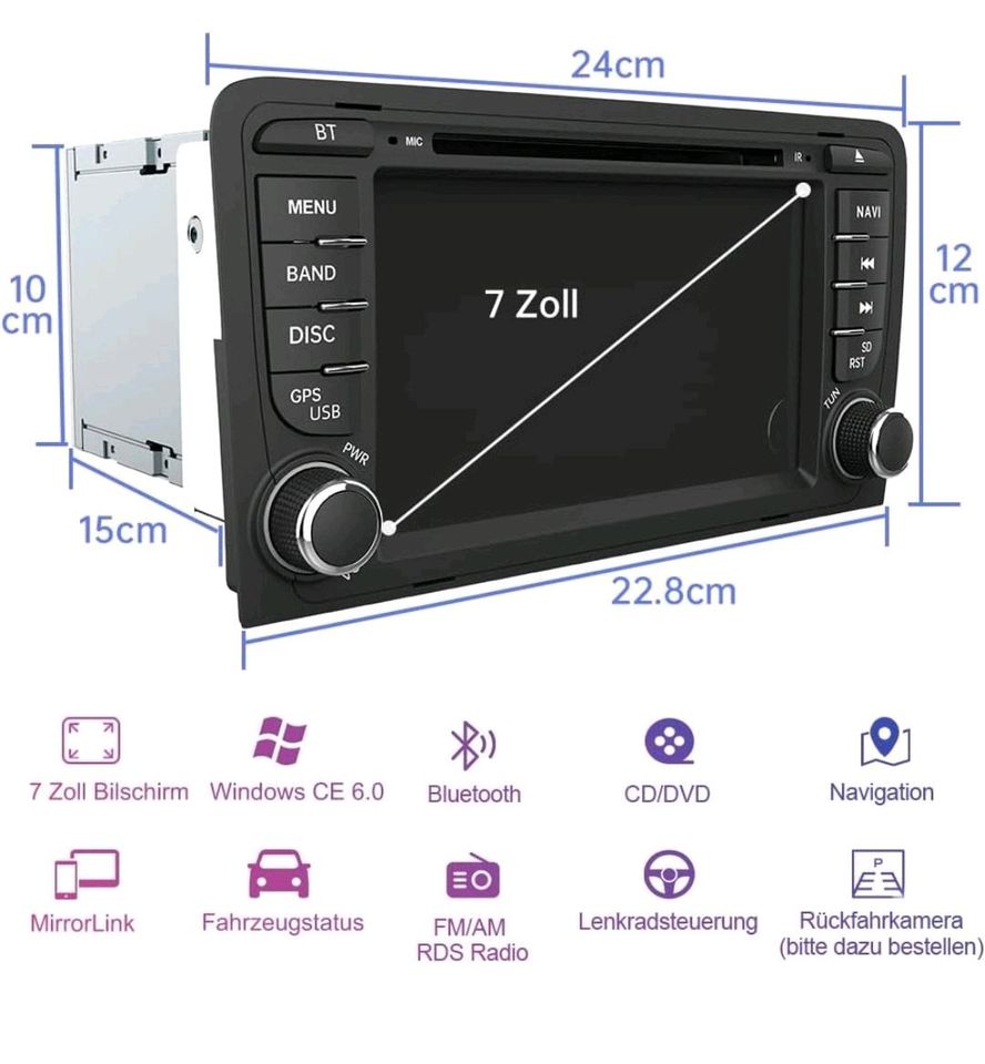 Auto Radio mit Navi AWESAFE für Audi A3 S3 RS3 2003-2012 in Kenzingen