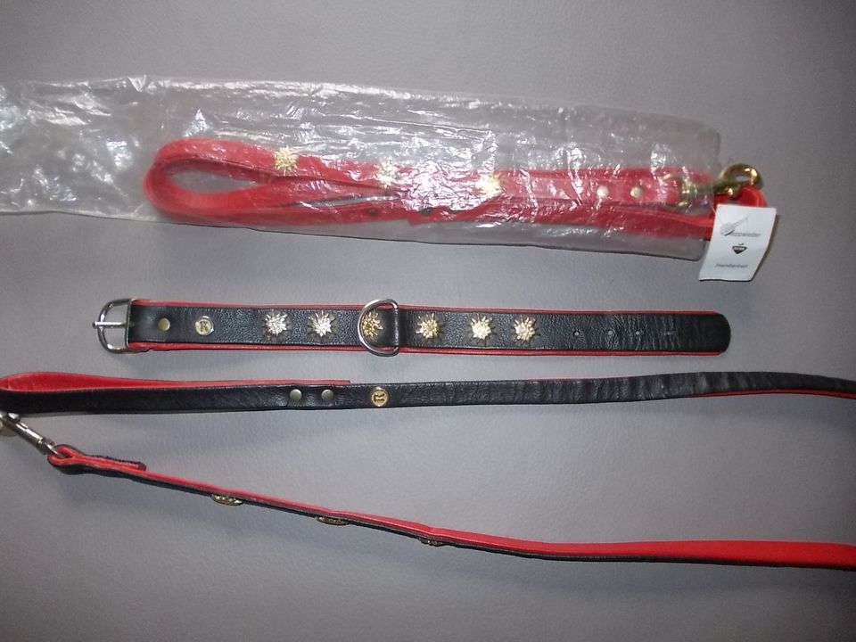 Halsband mit zwei Leinen aus weichen Nappaleder (NEU) in Oberhausen