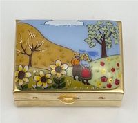 Vintage Pillendose Schmuckbox Blumen Frühling Gold Schatulle RAR Schwerin - Altstadt Vorschau