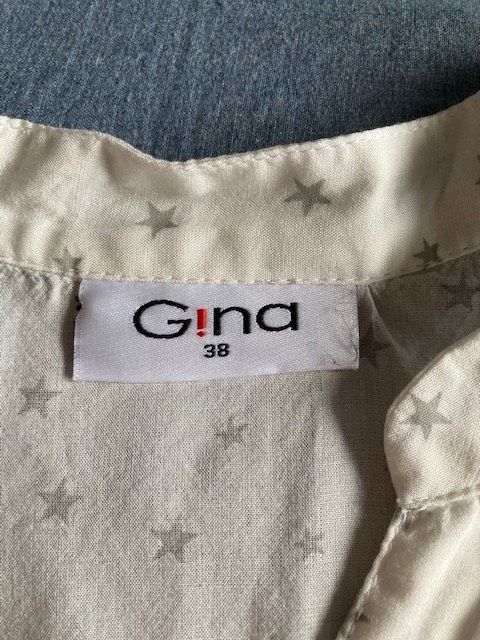 Damen Bluse weiß hellgraue Sterne Gr. 38 von Gina - NEU in Bedburg