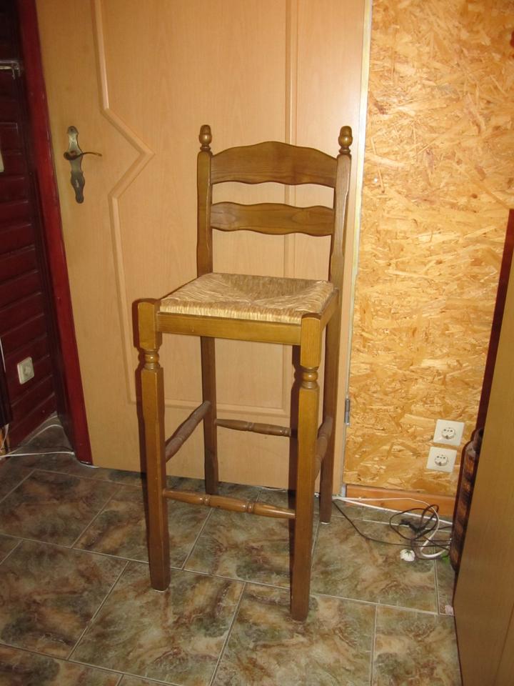 Barhocker 3 Stück massiv Holz mit Rattansitz 75 cm Sitzhöhe in Berlin