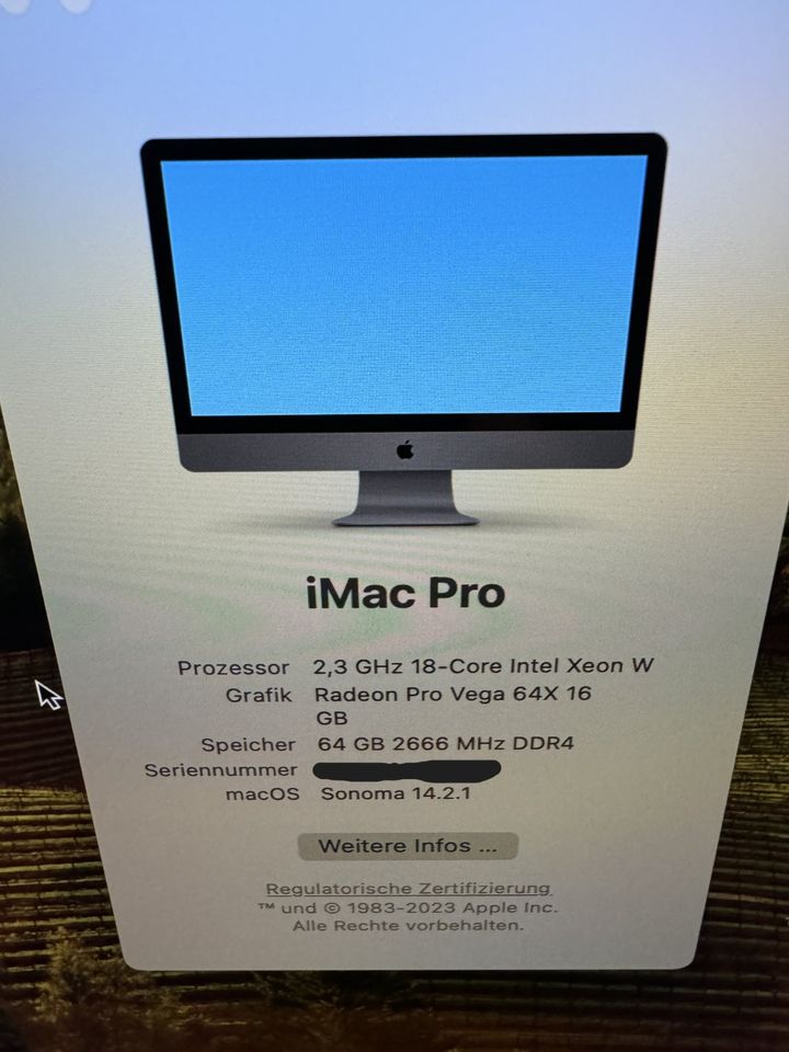 Apple iMac Pro 27 2,3GHz 18-Core Xeon - 64GB - Vega 64X - 1TB SSD in Bad Hersfeld