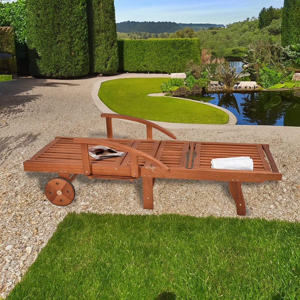 Sonnenliege Gartenliege Holz Holzliege Stuhl Relaxstuhl Relaxsessel Gartenmöbel Liegestuhl Klappsessel 3510047 in Hahn am See