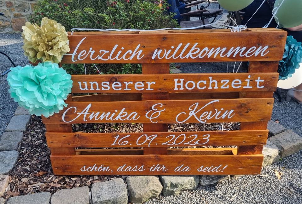 Willkommensschild, - Palette für Hochzeit o.ä. Zu mieten in Velen