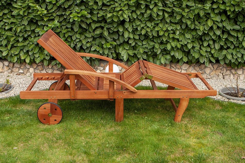 Sonnenliege Gartenliege Holz Holzliege Stuhl Relaxstuhl Relaxsessel Gartenmöbel Liegestuhl Klappsessel 3510047 in Hahn am See