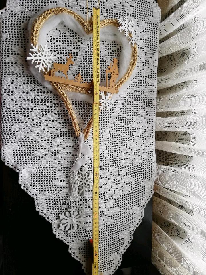❄️ Winterdeko Türkranz Herz Sisal Unikat Upcycling Boho Skandi in Roßbach Westerwald