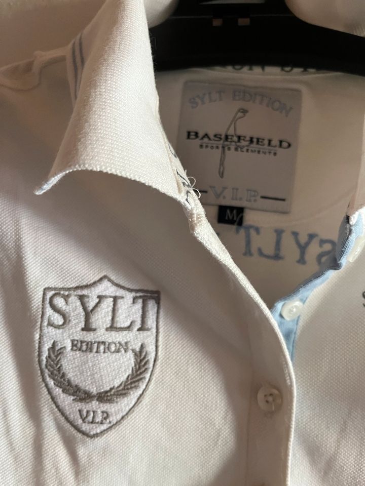 Basefield Sylt Poloshirt Gr. M weiß/hellblau in Tholey