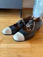 Gino Rossi Damen-Schnürschuhe Gr. 39 – Leder, schwarz/creme Düsseldorf - Bilk Vorschau