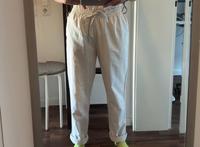 S H&M leichte Sommer Linen Leinen-Baumwolle Hose Natur-Weiß Düsseldorf - Bilk Vorschau