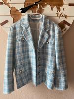 Hallhuber Vintage Blazer mit goldenen Knöpfen hellblau weiß Rheinland-Pfalz - Worms Vorschau