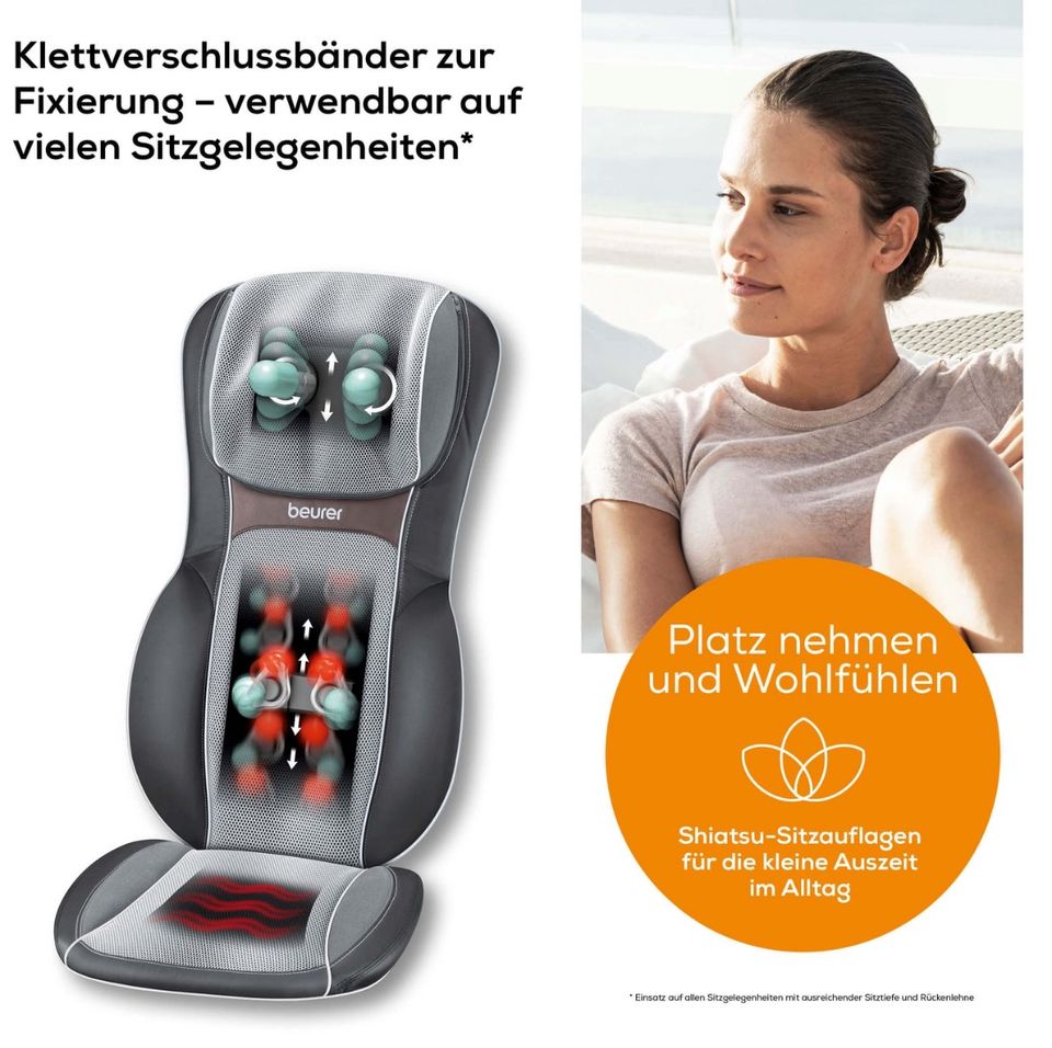 Beurer Heiz Massage Shiatsu-Sitzauflage MG 295 HD 3D black in Braunschweig