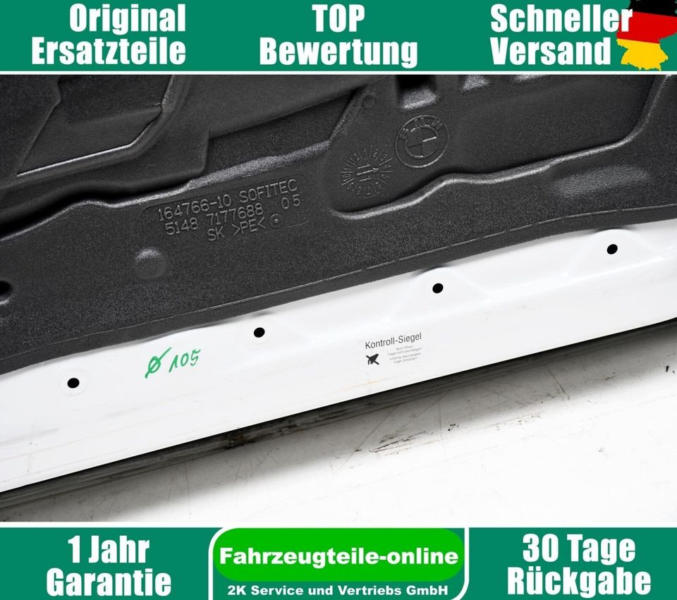 BMW 1er E87 41515A2A382 Tür Beifahrertür Vorn rechts ALPINWEISS 3 in Eilenburg