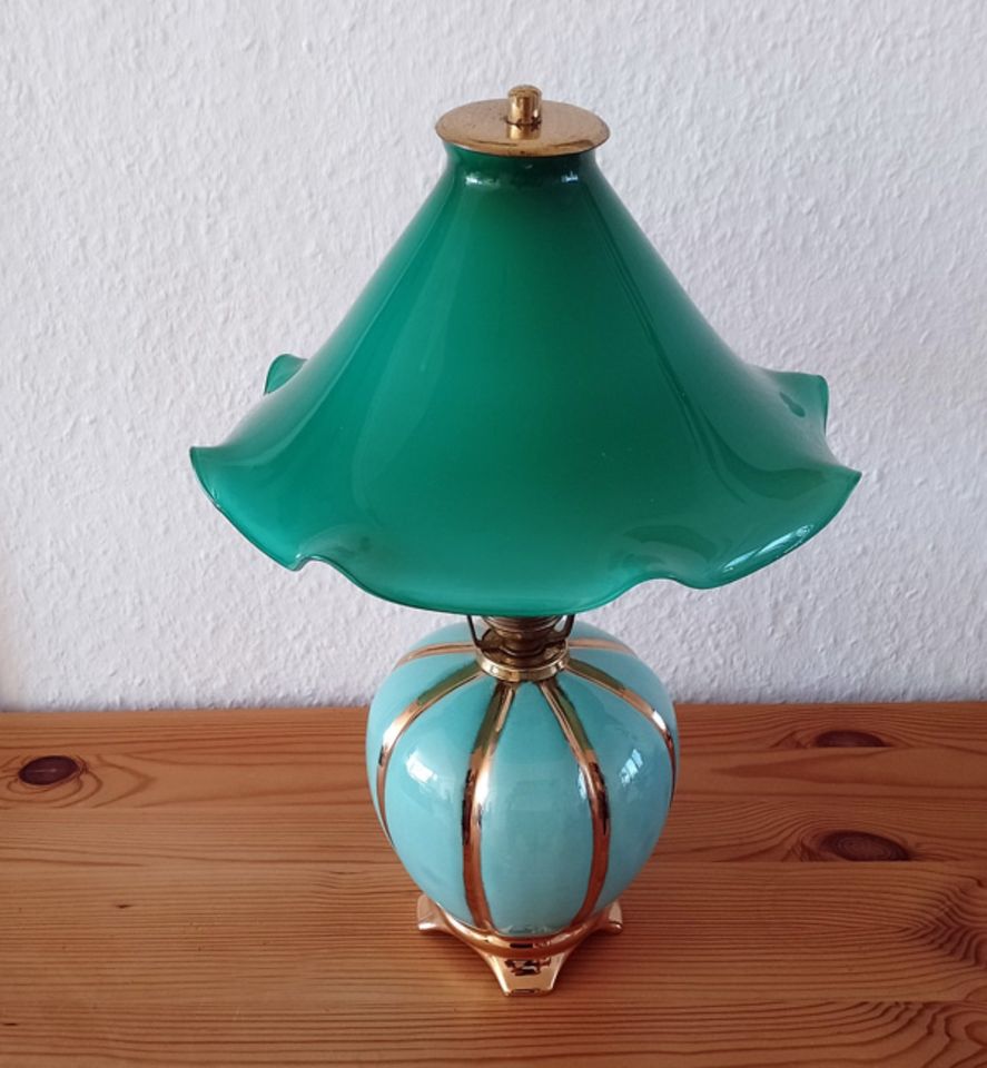 Tischlampe mit Glasschirm *50/60erJahre in Dortmund