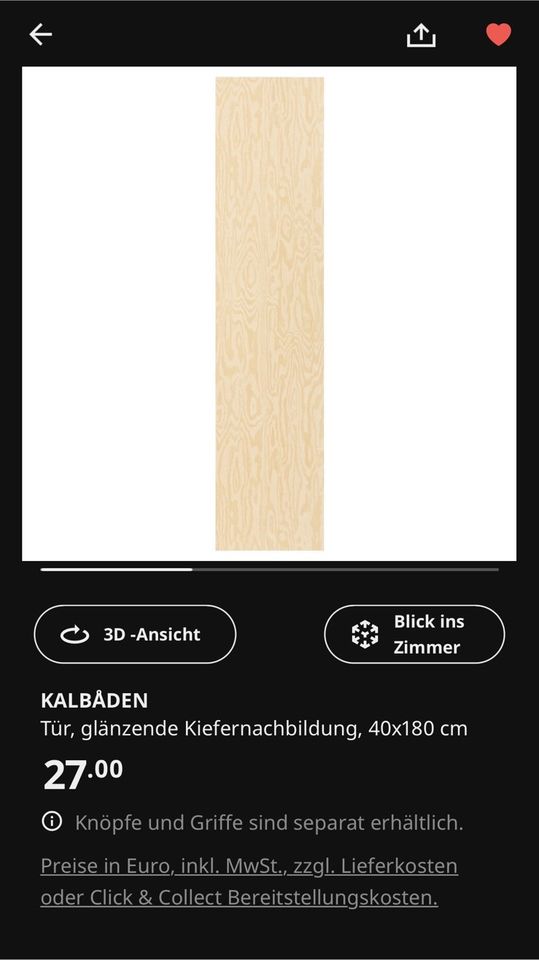 Ikea Platsa Kalbaden Kalbåden Tür 40 x 180 2x in Nürnberg (Mittelfr)