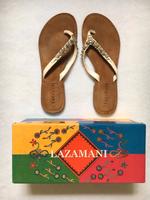 Lazamani Sommersandalen Sandalen Zehentrenner Weiß Leder Glitzer Stuttgart - Stuttgart-Mitte Vorschau