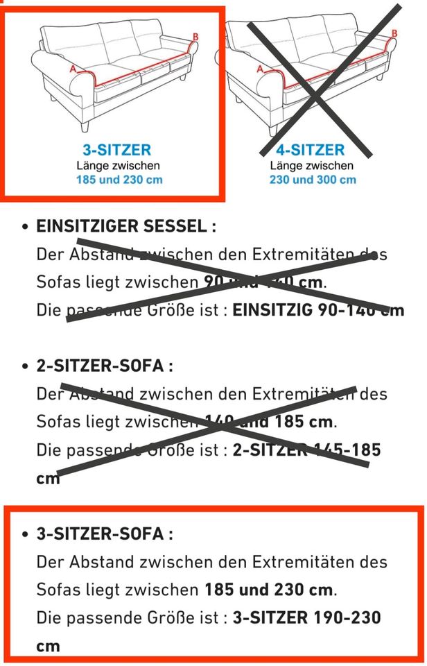 ❤️ Sofabezug 3 Sitzer NEU ❤️ Überzug Ersatz für Couch in Pliening