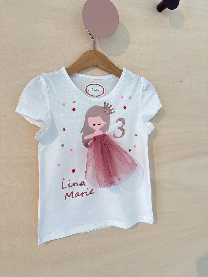 Geburtstagsshirt Prinzessin 1.2.3.4.5.6. Geburtstag Name in Flein