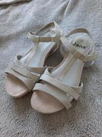 Sandalen, grau/beige mit Glitzersteinchen, Größe 40 Bayern - Geisenfeld Vorschau