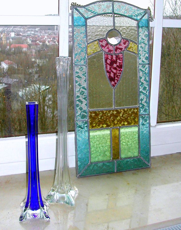 Glasvase Rosenvase Stangenvase blau 30cm Solifleur Orchideenvase in Bad Mergentheim