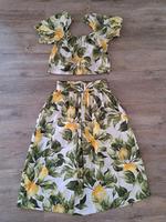 Baumwoll-Midirock Cropped Top Zitronenprint Sommer-Set H&M S/36/8 Kiel - Mitte Vorschau