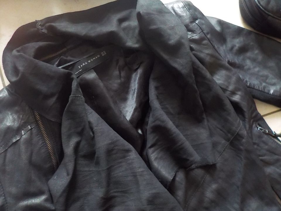 Lederjacke schwarz XS Zara ° Gerry Weber 40 ° in Ketsch