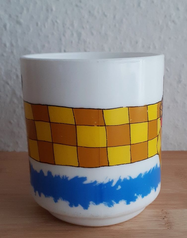 Arcopal France Tasse *Kater von Welt* Opalglas/Milchglas Vintage in Augsburg