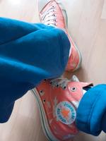 Orange gemusterte Chucks UK 7.5 | CONVERSE | ALL STAR #HIGH Nordrhein-Westfalen - Haan Vorschau