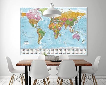 Weltkarte, Wandkarte Die Welt, XXL-Format 132x105 cm, NEU , OVP in Elkenroth