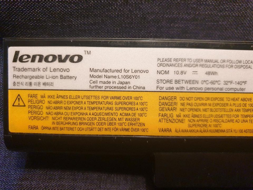 Lenovo Li-ion Batterie L10S6Y01 10.8V in Loose 