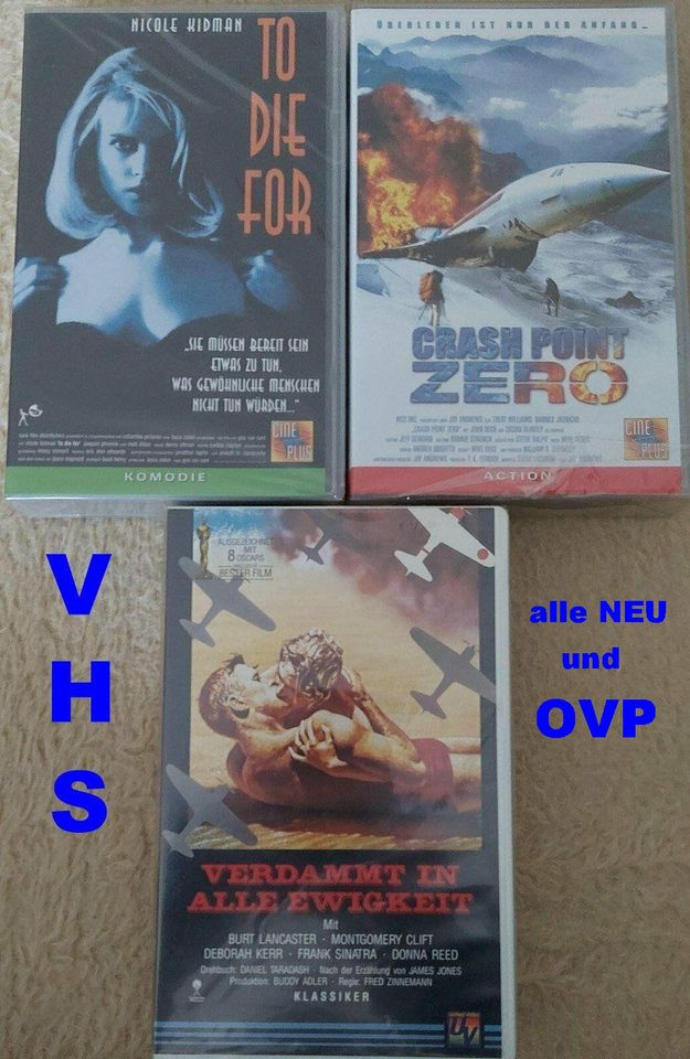 VHS 41 Cass. / DVDs / div. Musik CDs-LPs-Singles NEU + wie NEU in Nordholz