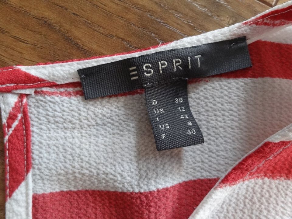 Esprit Bluse Blusenshirt Bluse creme rot Gr 38 / M in Georgsmarienhütte