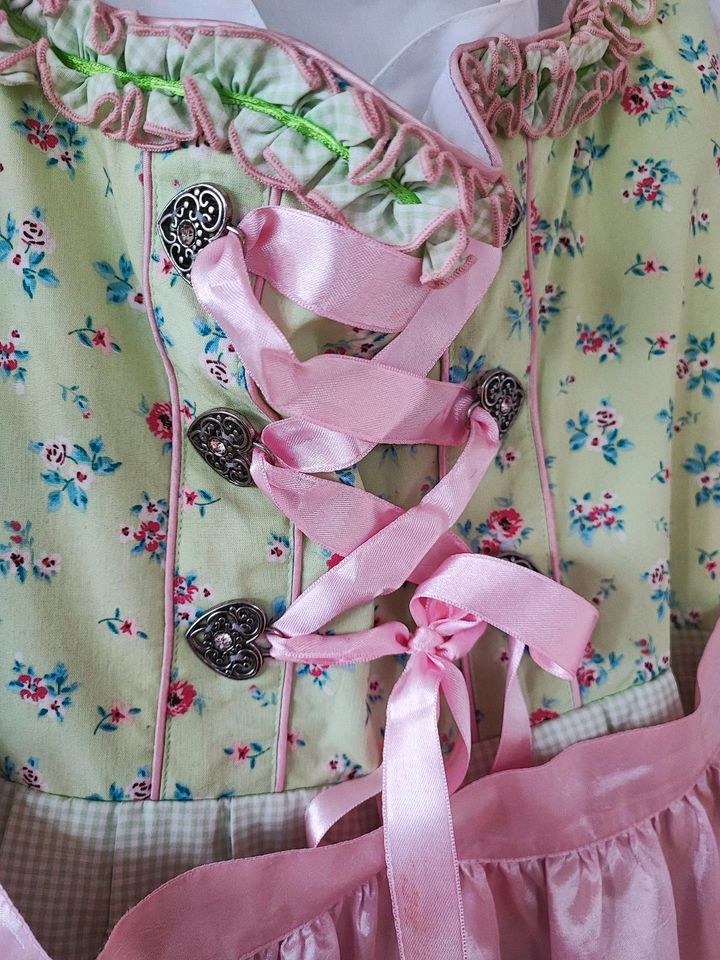 Dirndl Kleid Tracht Kostüm rosa grün, mit Bluse, Größe 42/44 in Lüdinghausen