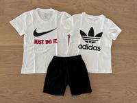 Sportset: Nike und Adidas T-Shirt mit H&M Short 116/122 Frankfurt am Main - Sachsenhausen Vorschau