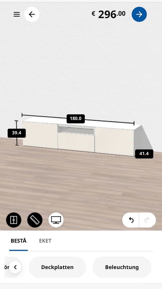 Ikea Besta Tv Board inkl. Glasplatte in Ratingen