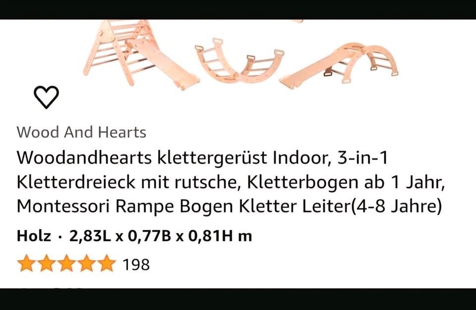 Wood and Hearts Klettergerüst indoor Set 3 teilig in Baar-Ebenhausen