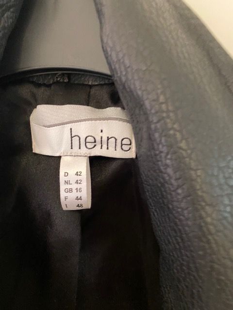 Jacke Leder (echt) schwarz Heine mit 3/4 Arm Gr. 42 in Mönchengladbach