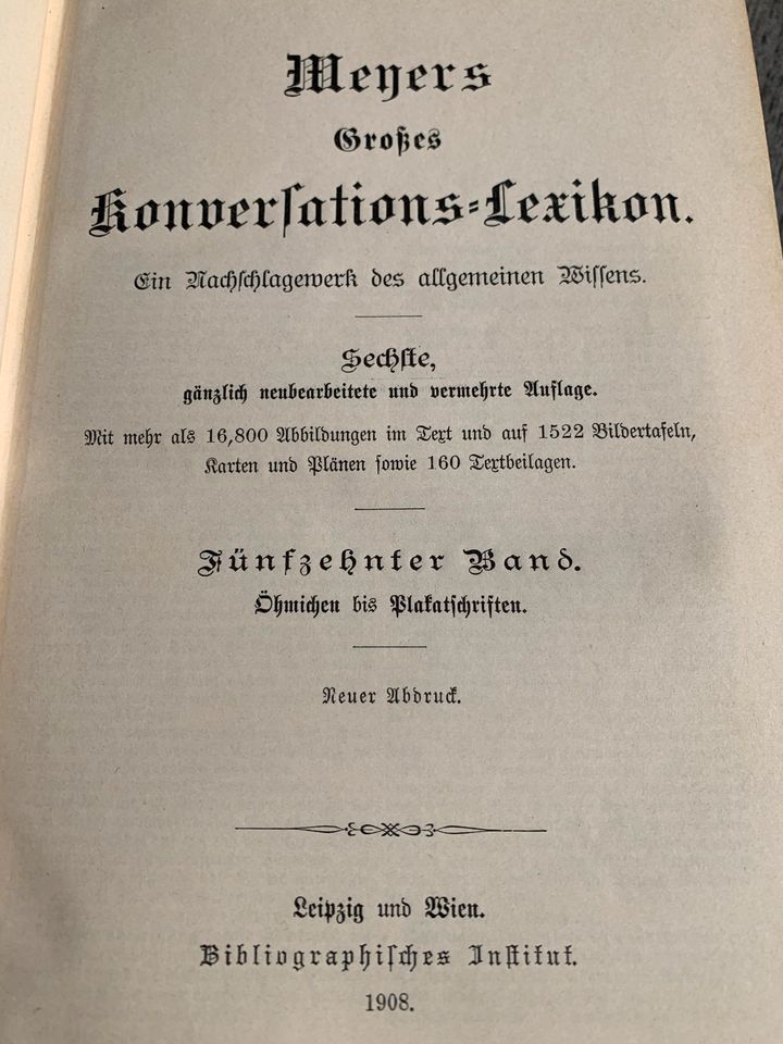 Meyers Konversationslexikon Lederrücken super in Barsbüttel