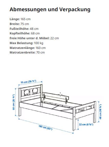 Kinderbett IKEA Kritter weiß 160x70 mit Lattenrost und Matratze in Eckental 