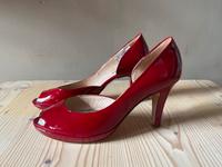 Högl, High Heels, Peep Toes, Pumps, Softlack Leder, Rot, Gr. 40 Bayern - Hettstadt Vorschau