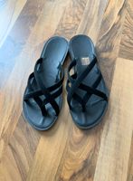 Zehensteg Schuhe Gr 38 schwarz offene Sandalen Saarland - Wadern Vorschau