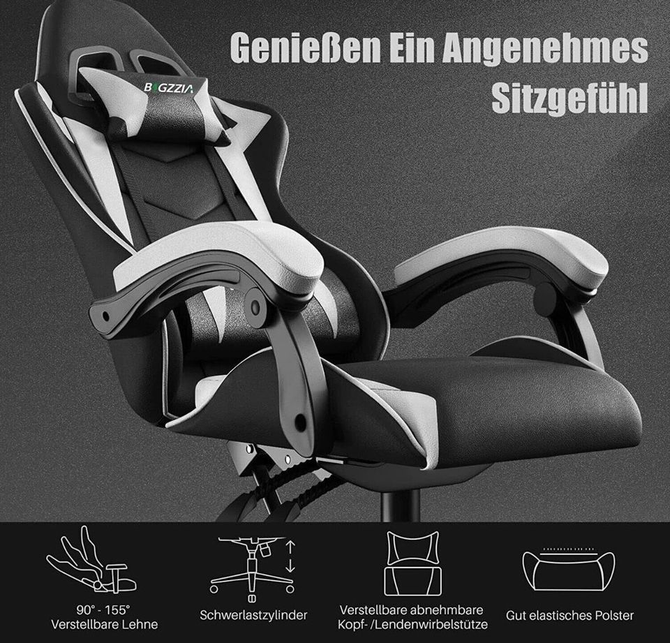 Gaming Stuhl Bürostuhl Chefsessel Ergonomisch mit Kissen Neu in Gütersloh