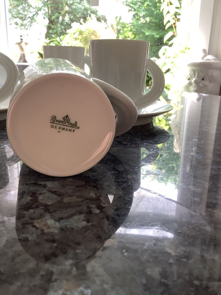 Rosenthal Cupola ,weiß Kaffeetasse mit Untertasse in Marl