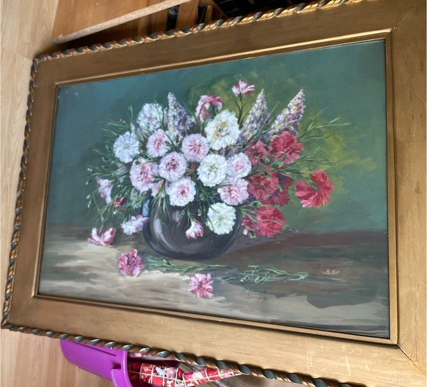 Altes Gemälde von 1919 Blumenstrauß in Bebra