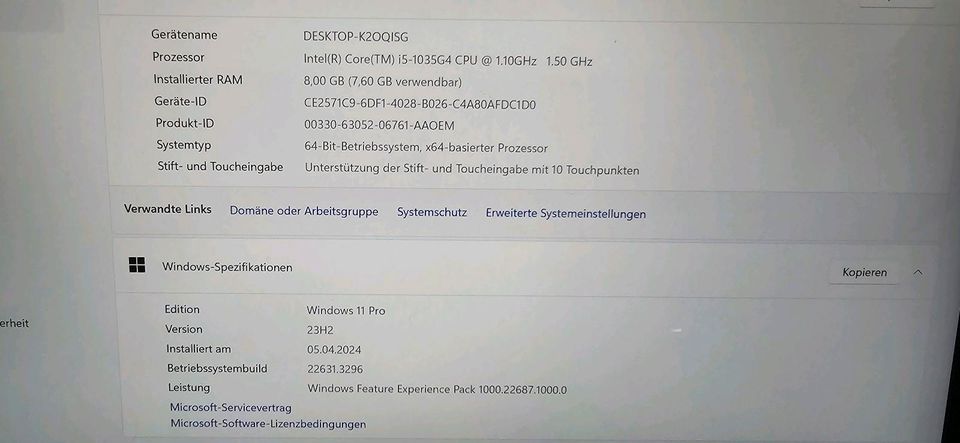 Surface Pro 7 i5 8gb 256Gb in Oberhausen