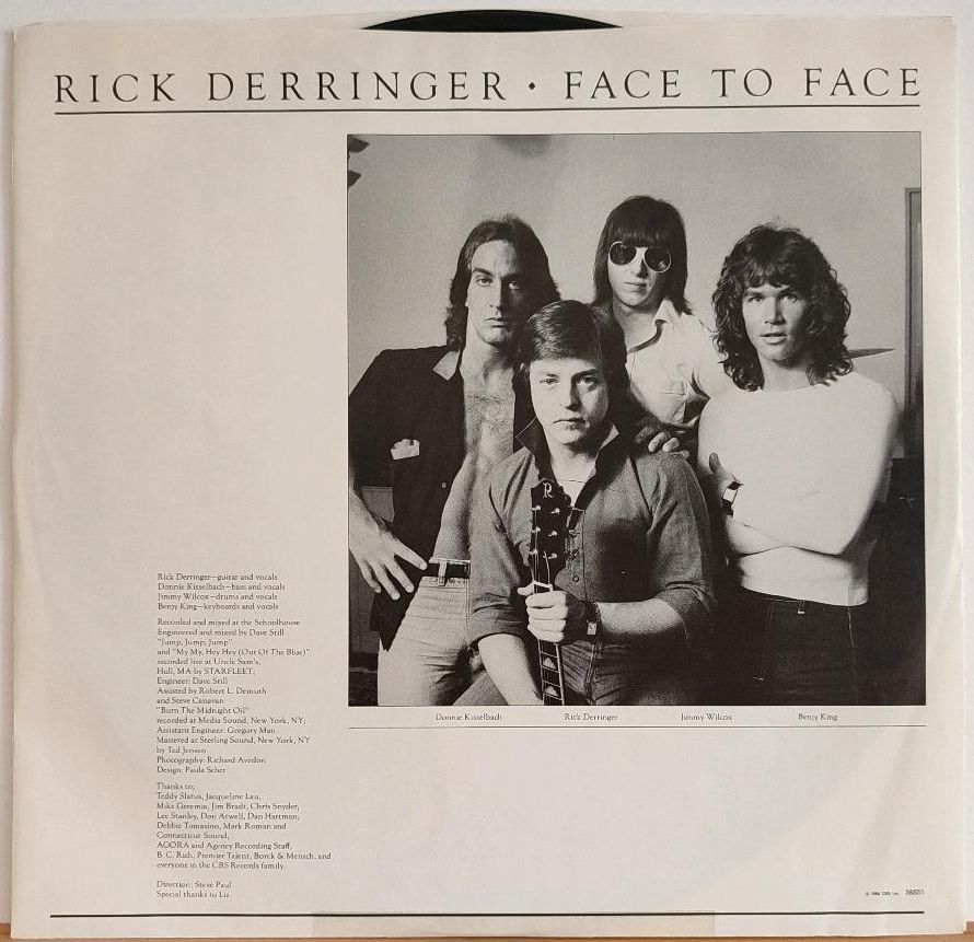 LP Rick Derringer: Face to face (1980) in Angelmodde